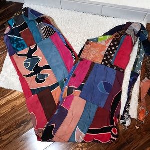 Super funky bo-ho patchwork overalls